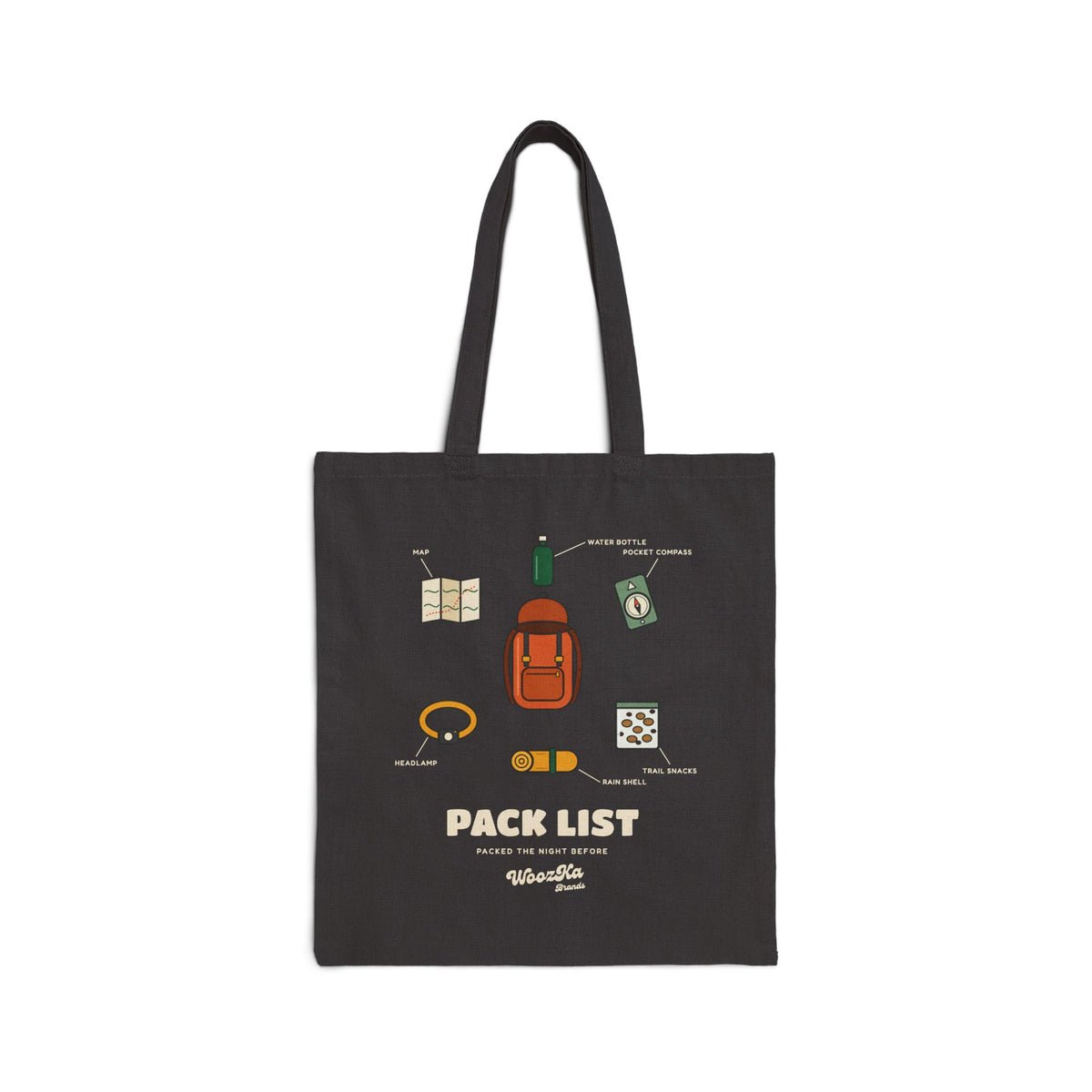 WoozKa Brands Hiking Tote Bag, Backpacking Gear List Canvas Tote