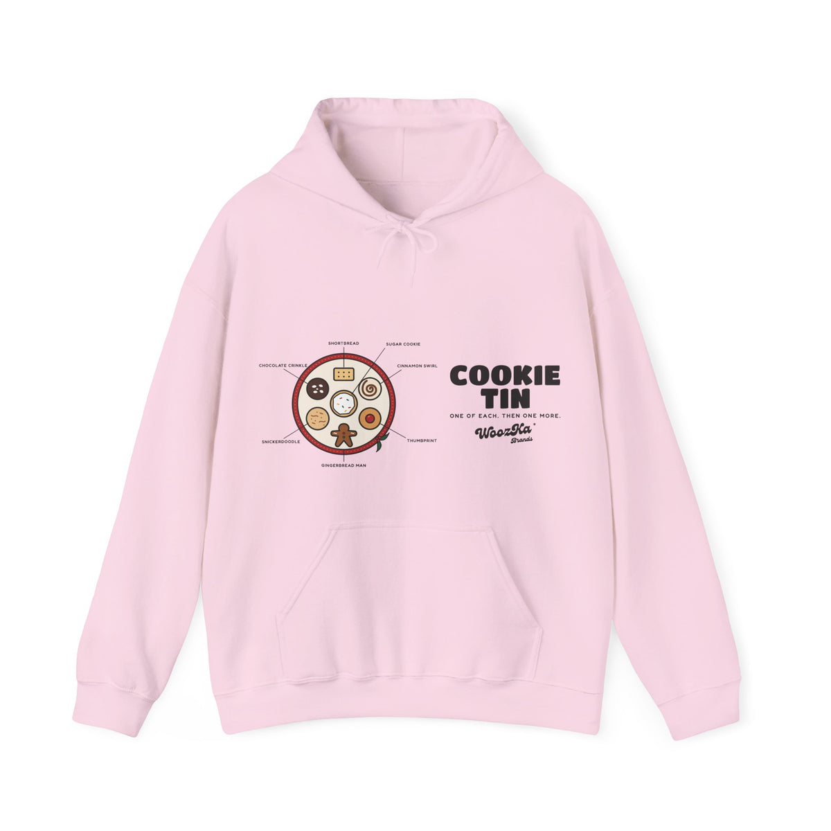 WoozKa Brands Christmas Cookie Hoodie, Holiday Baking Wide Front Print