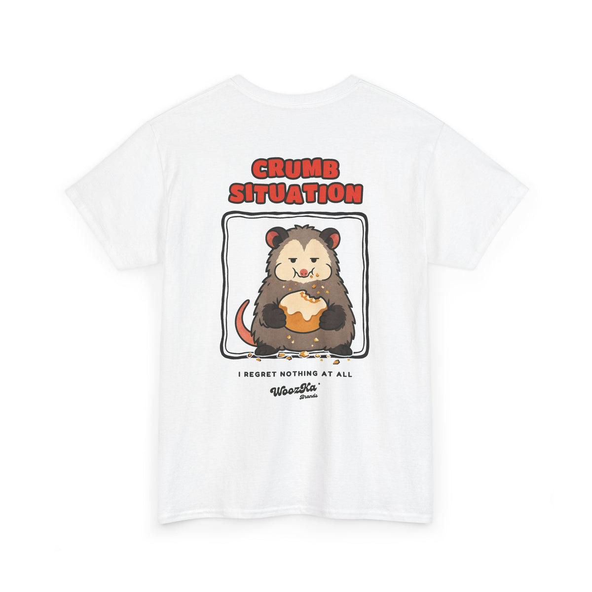 WoozKa Brands Crumb Situation Opossum Heavy Cotton T-Shirt, Two-Sided
