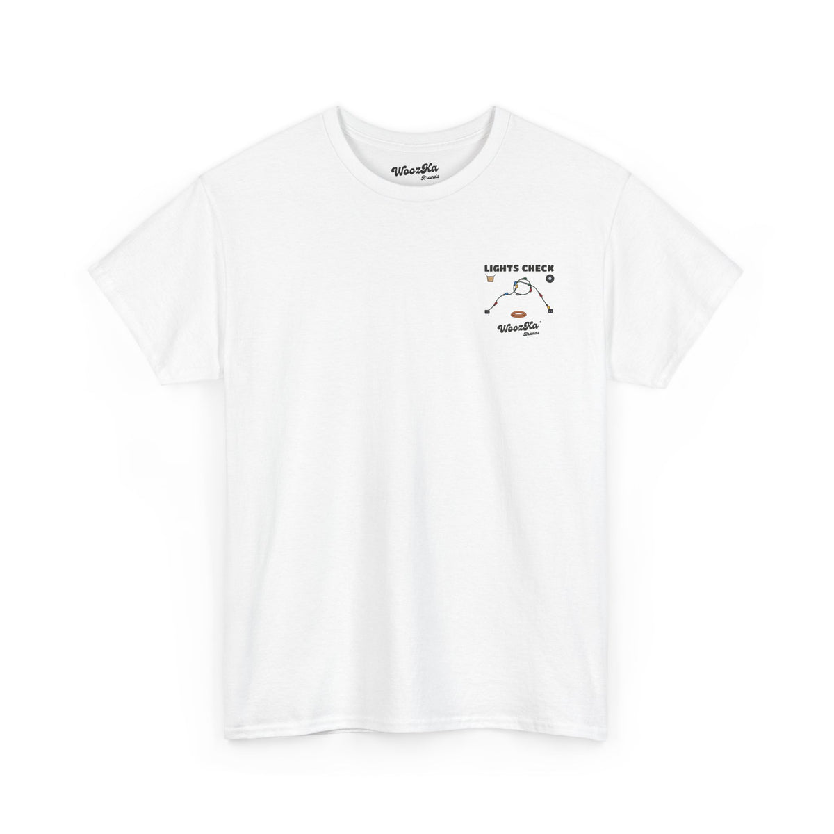 WoozKa Brands Christmas Lights T-Shirt, Funny Holiday Decorating Back Print