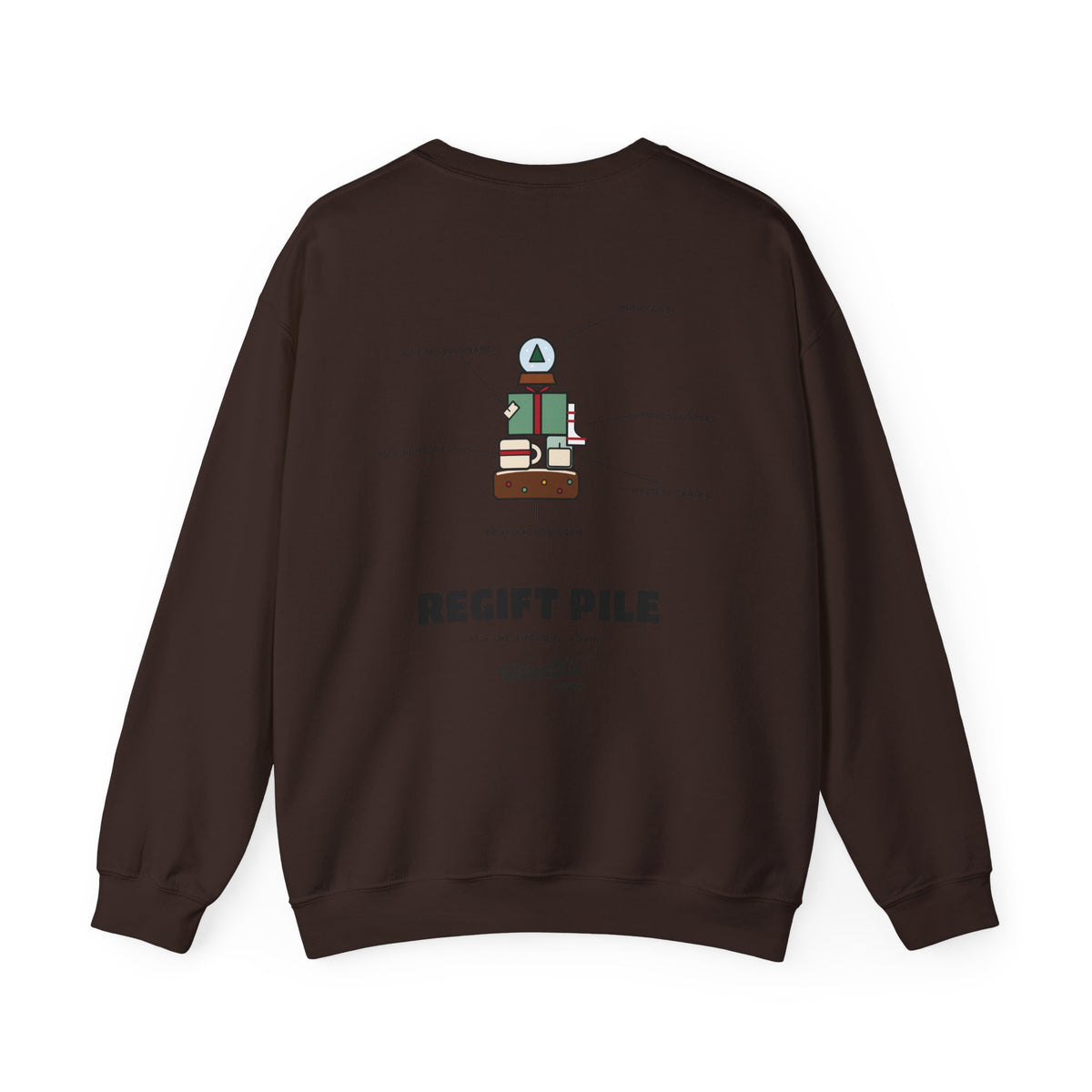 WoozKa Brands Funny Christmas Sweatshirt, Regift Office Party Back Print