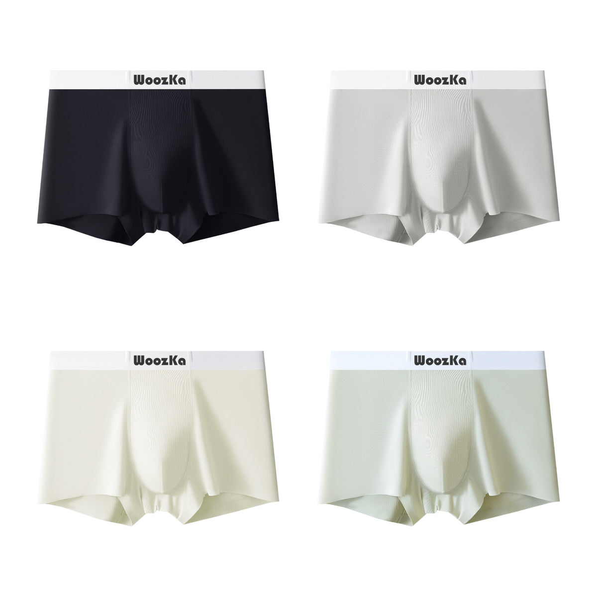 WoozKa Men's Milk Silk Ice Silk Boxer Briefs, Seamless Cooling Trunks