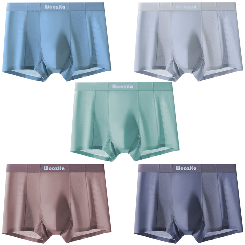 Ice Silk Men's Underwear - Breathable Super Soft Seamless Boxer Briefs, Moisture Wicking Trunks