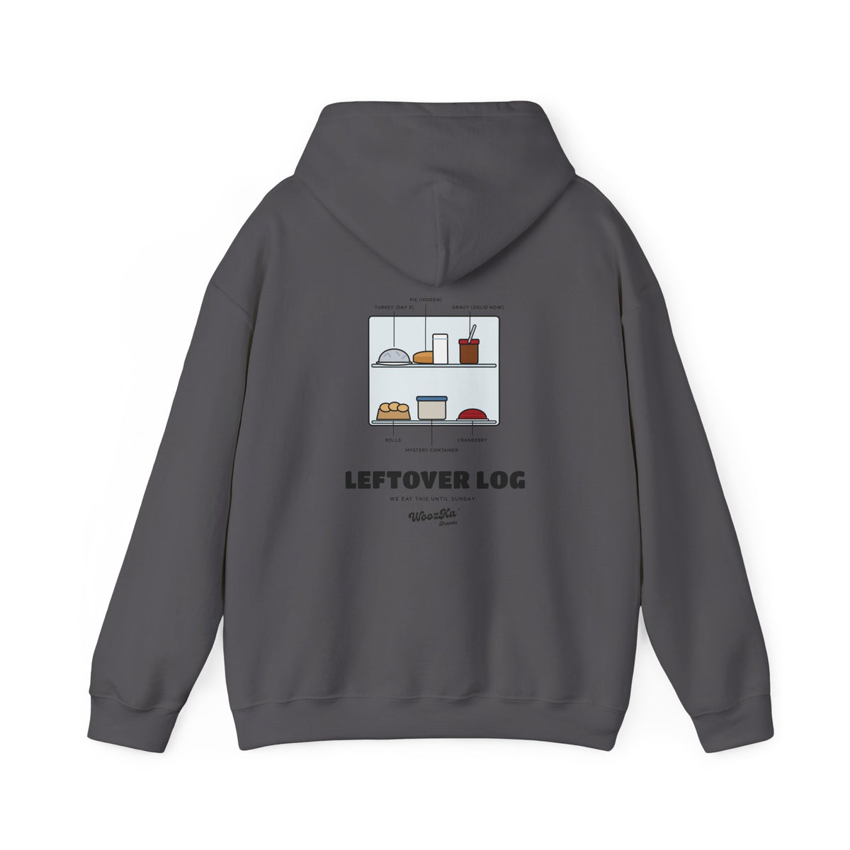 WoozKa Brands Funny Thanksgiving Leftovers Hoodie, Turkey Pie Back Print