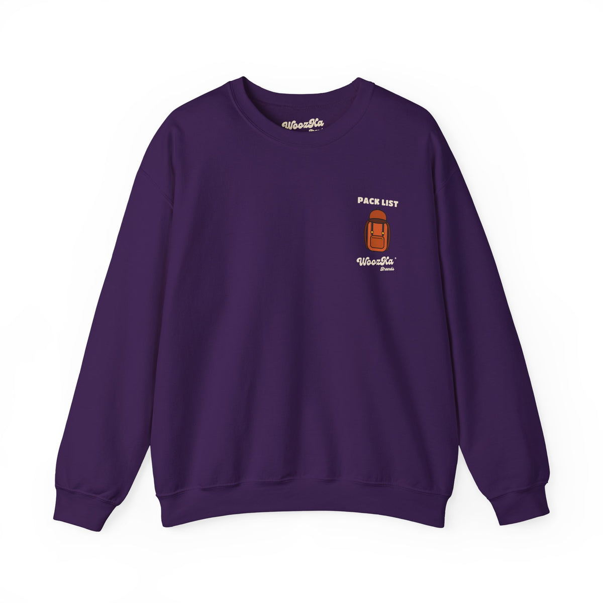 WoozKa Brands Hiking Sweatshirt, Backpacking Gear List Back Print