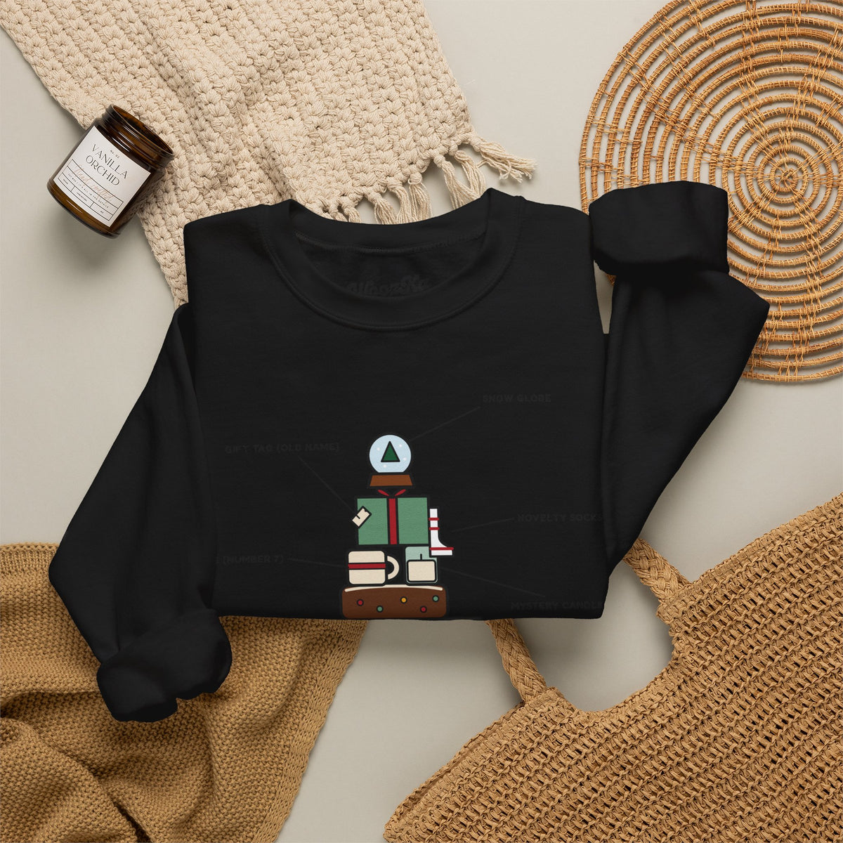 WoozKa Brands Funny Christmas Sweatshirt, Regift Office Party Front Print