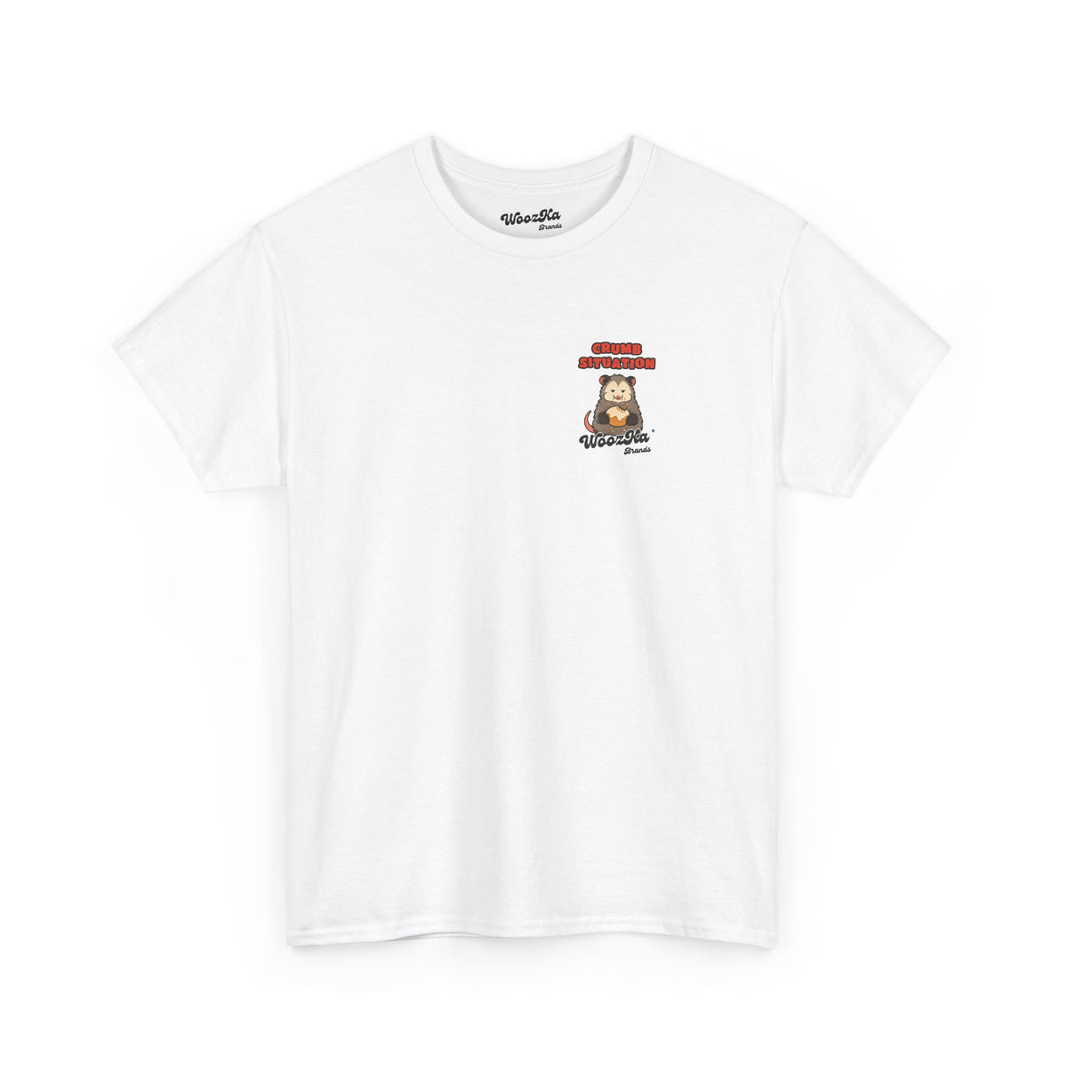 WoozKa Brands Crumb Situation Opossum Heavy Cotton T-Shirt, Two-Sided