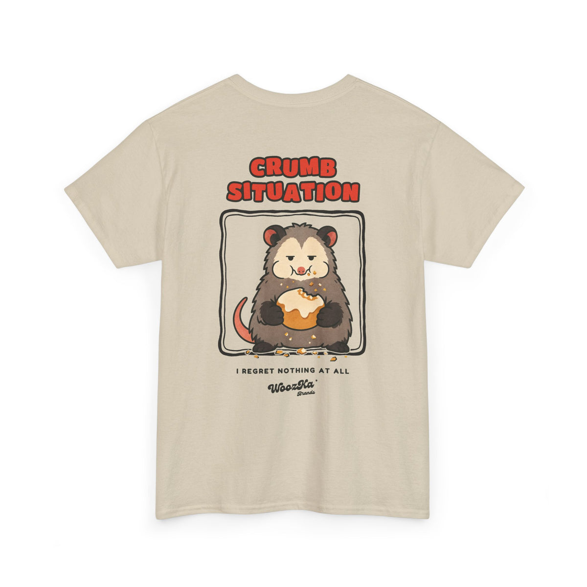 WoozKa Brands Crumb Situation Opossum Heavy Cotton T-Shirt, Two-Sided