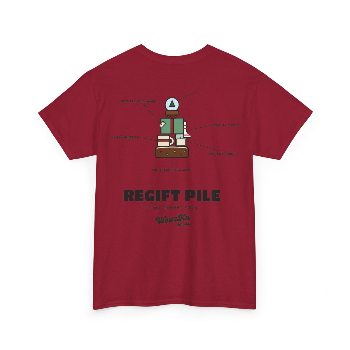 WoozKa Brands Funny Christmas T-Shirt, Regift Office Party Back Print