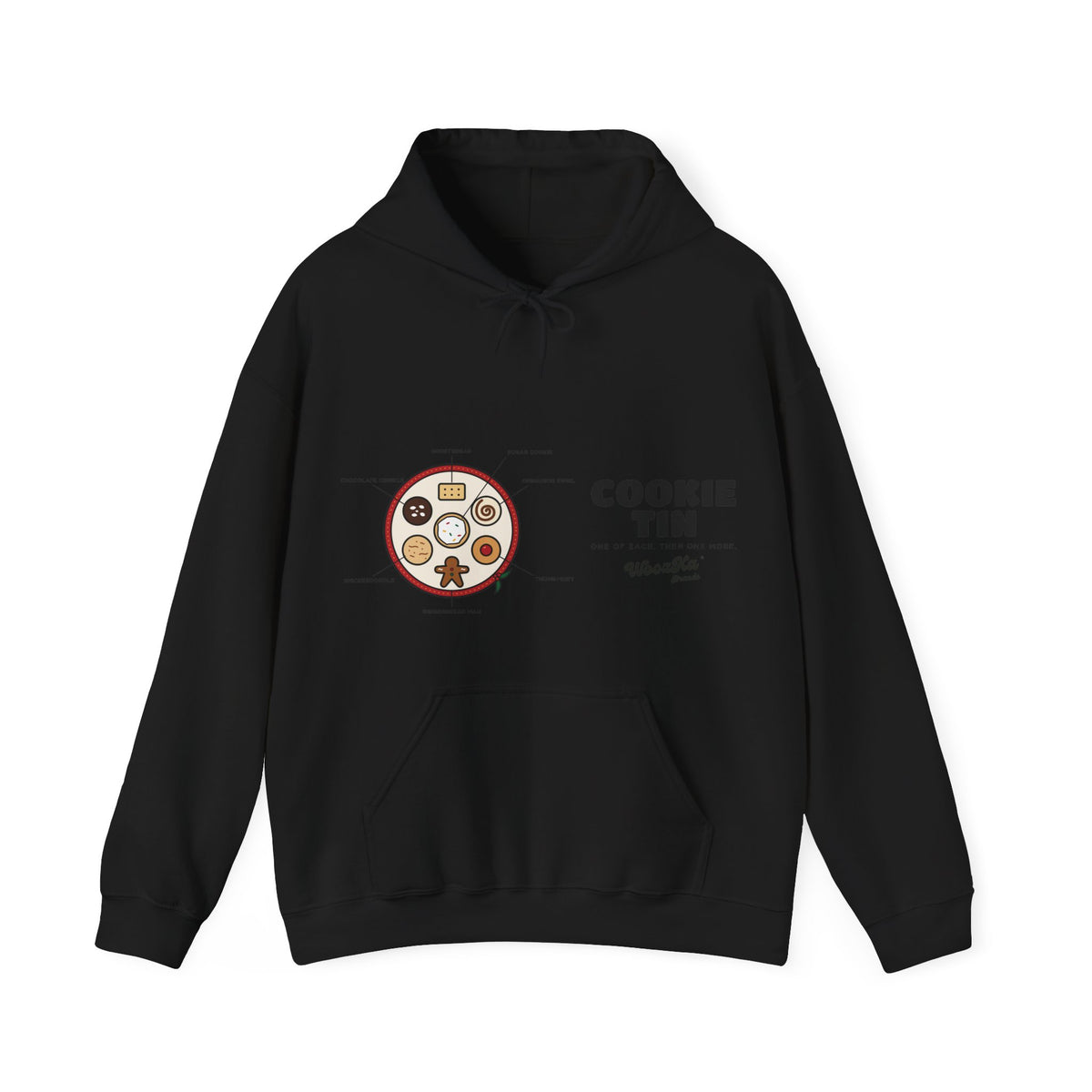WoozKa Brands Christmas Cookie Hoodie, Holiday Baking Wide Front Print