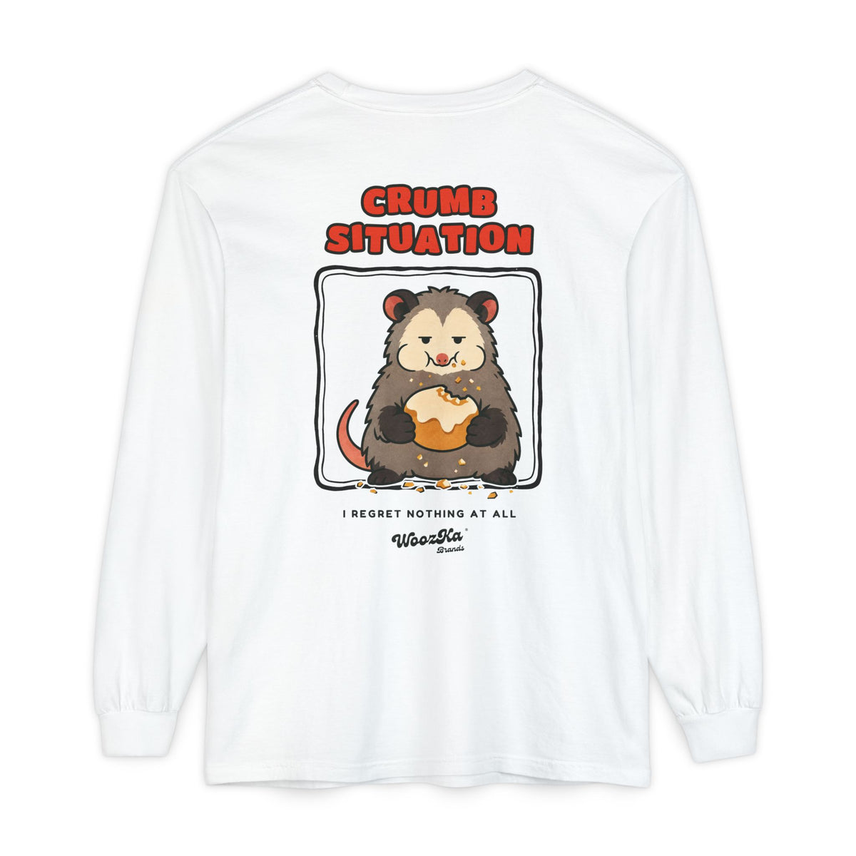 WoozKa Brands Crumb Situation Opossum Long Sleeve T-Shirt, Two-Sided