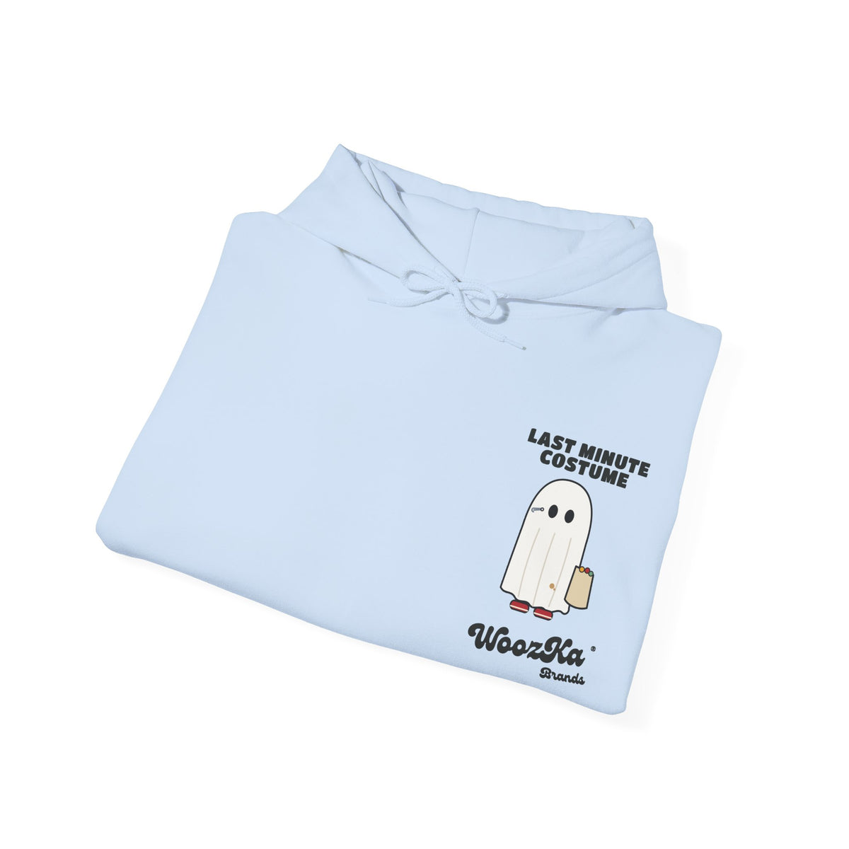 WoozKa Brands Lazy Halloween Costume Hoodie, Funny Ghost Wide Back Print