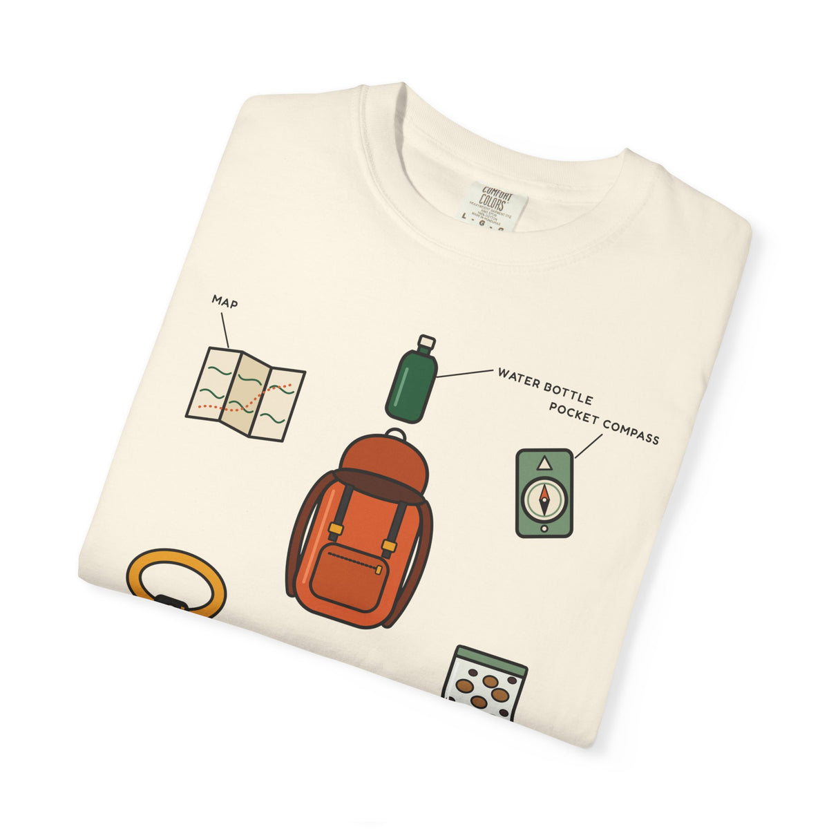 WoozKa Brands Hiking Heavyweight Tee, Backpacking Gear List Front Print