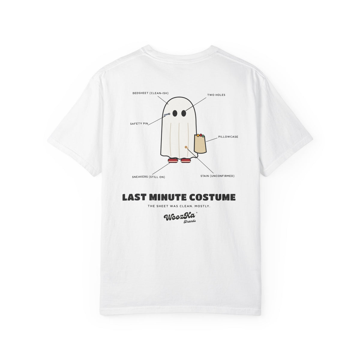 WoozKa Brands Lazy Halloween Costume Heavyweight Tee, Back Print