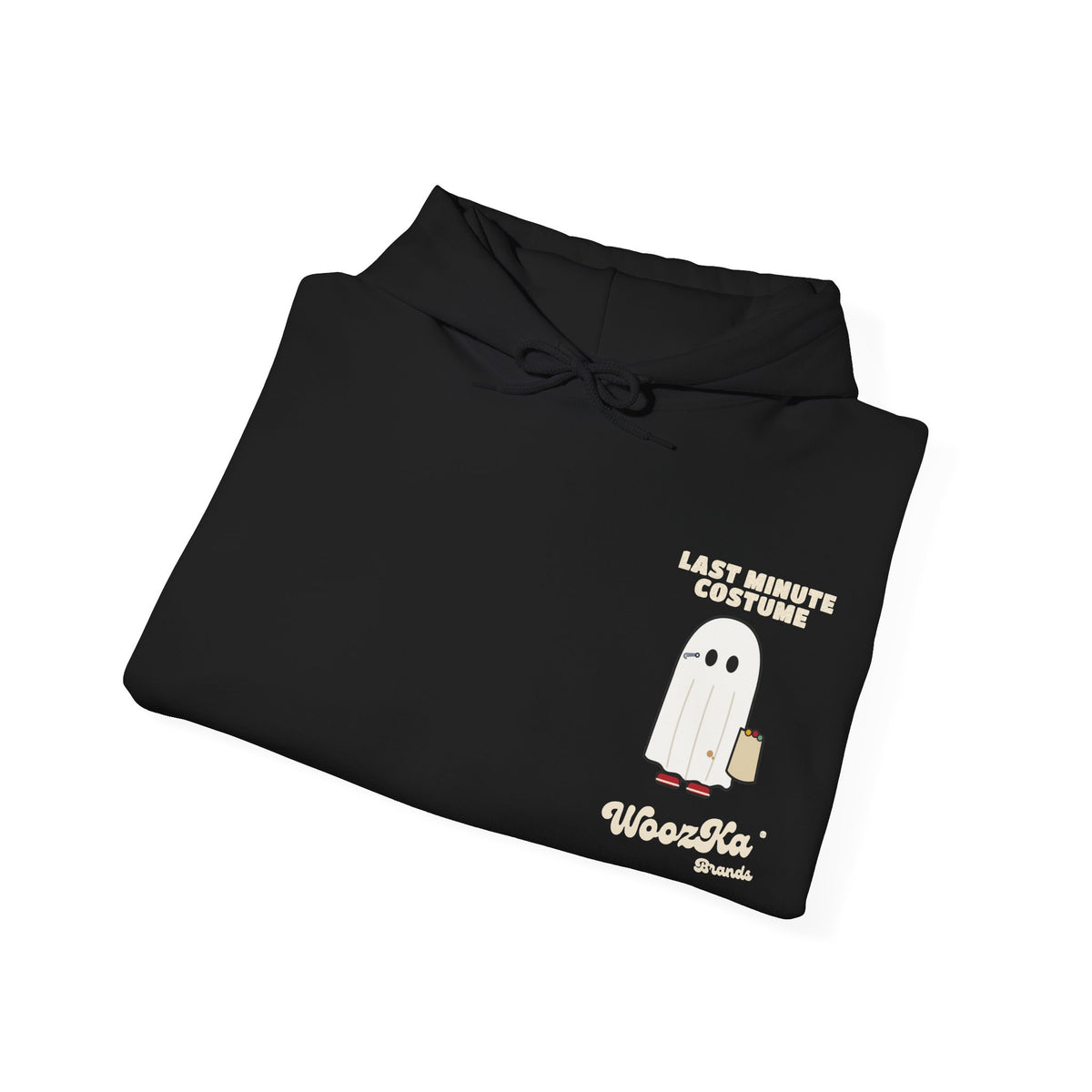 WoozKa Brands Lazy Halloween Costume Hoodie, Funny Ghost Sheet Back Print