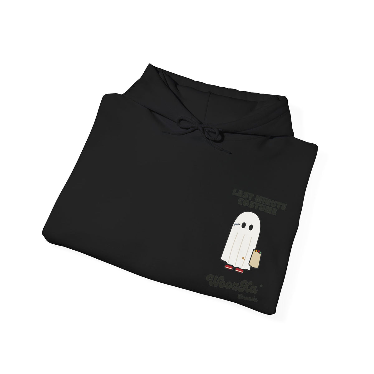 WoozKa Brands Lazy Halloween Costume Hoodie, Funny Ghost Wide Back Print