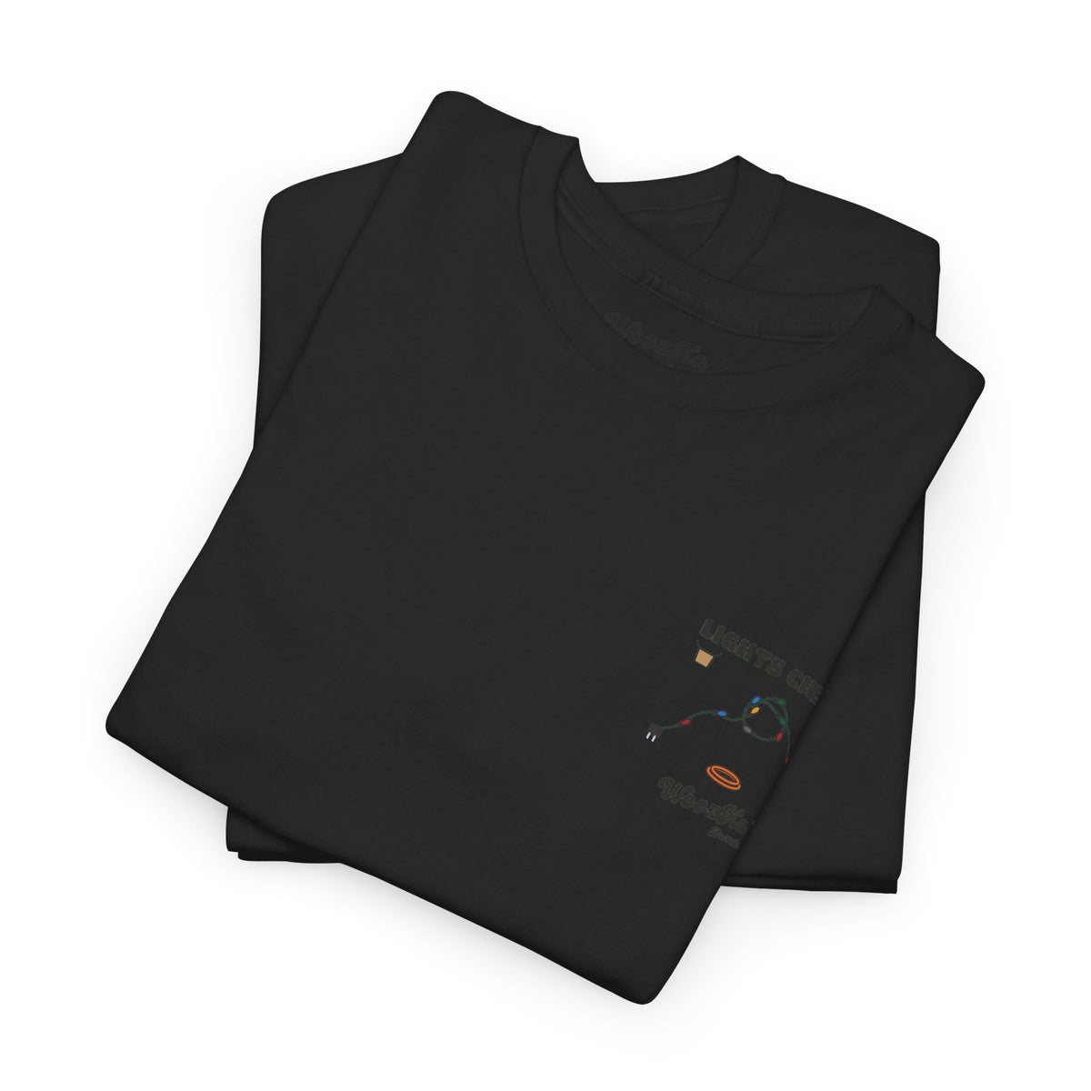 WoozKa Brands Christmas Lights T-Shirt, Funny Holiday Decorating Back Print