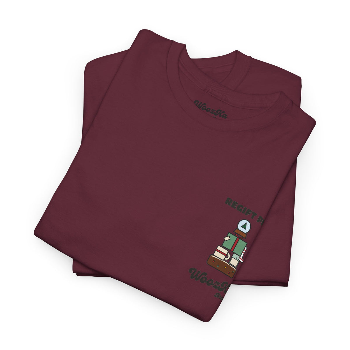 WoozKa Brands Funny Christmas T-Shirt, Regift Office Party Back Print