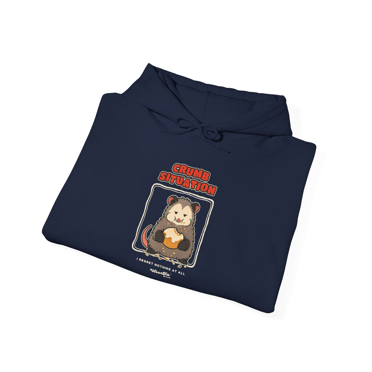 WoozKa Brands Crumb Situation Opossum Hoodie, Front Graphic