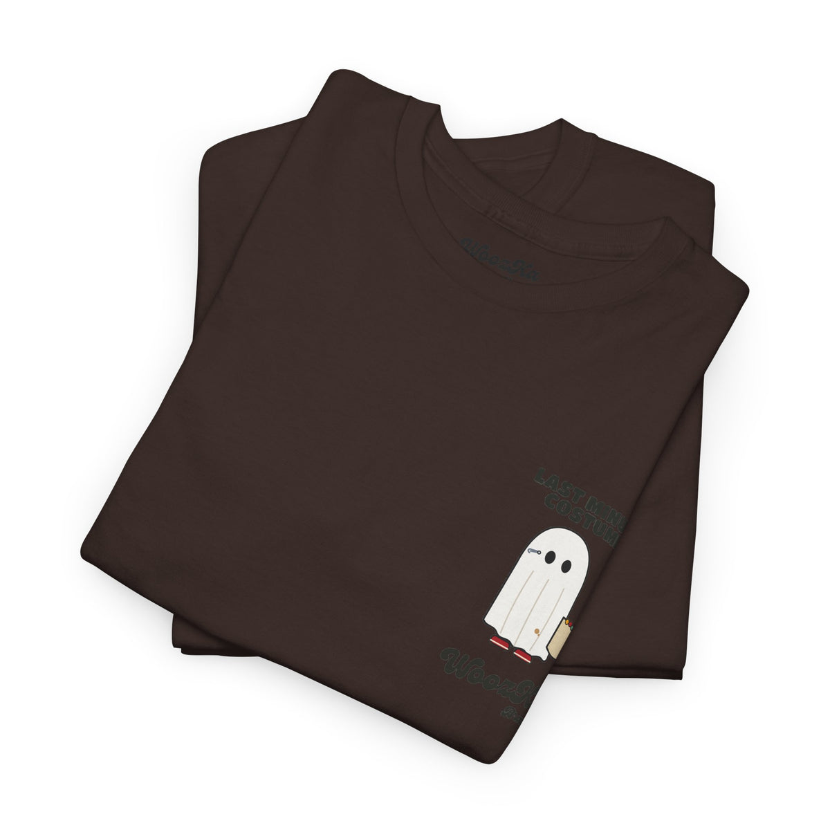 WoozKa Brands Lazy Halloween Costume T-Shirt, Funny Ghost Sheet Back Print