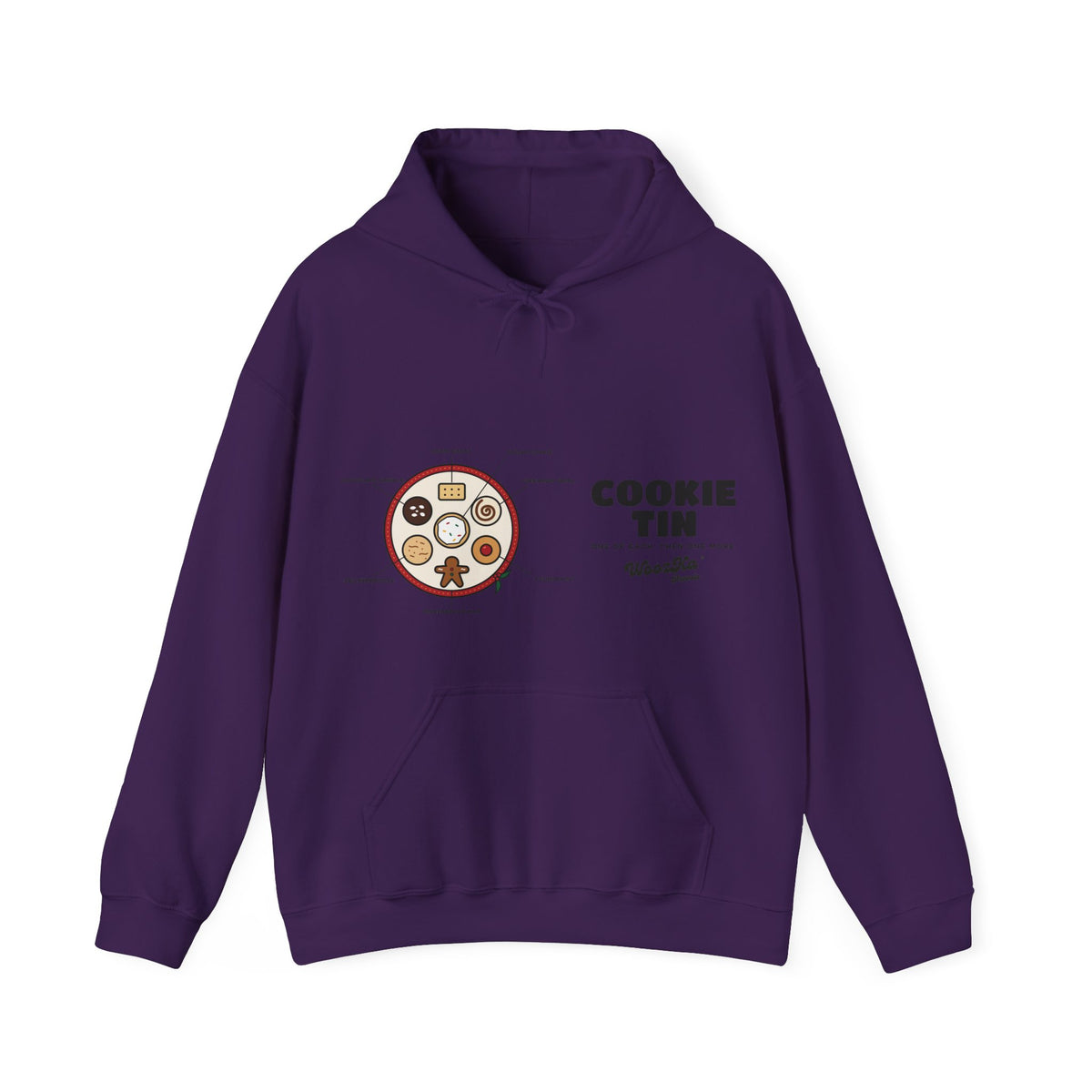 WoozKa Brands Christmas Cookie Hoodie, Holiday Baking Wide Front Print