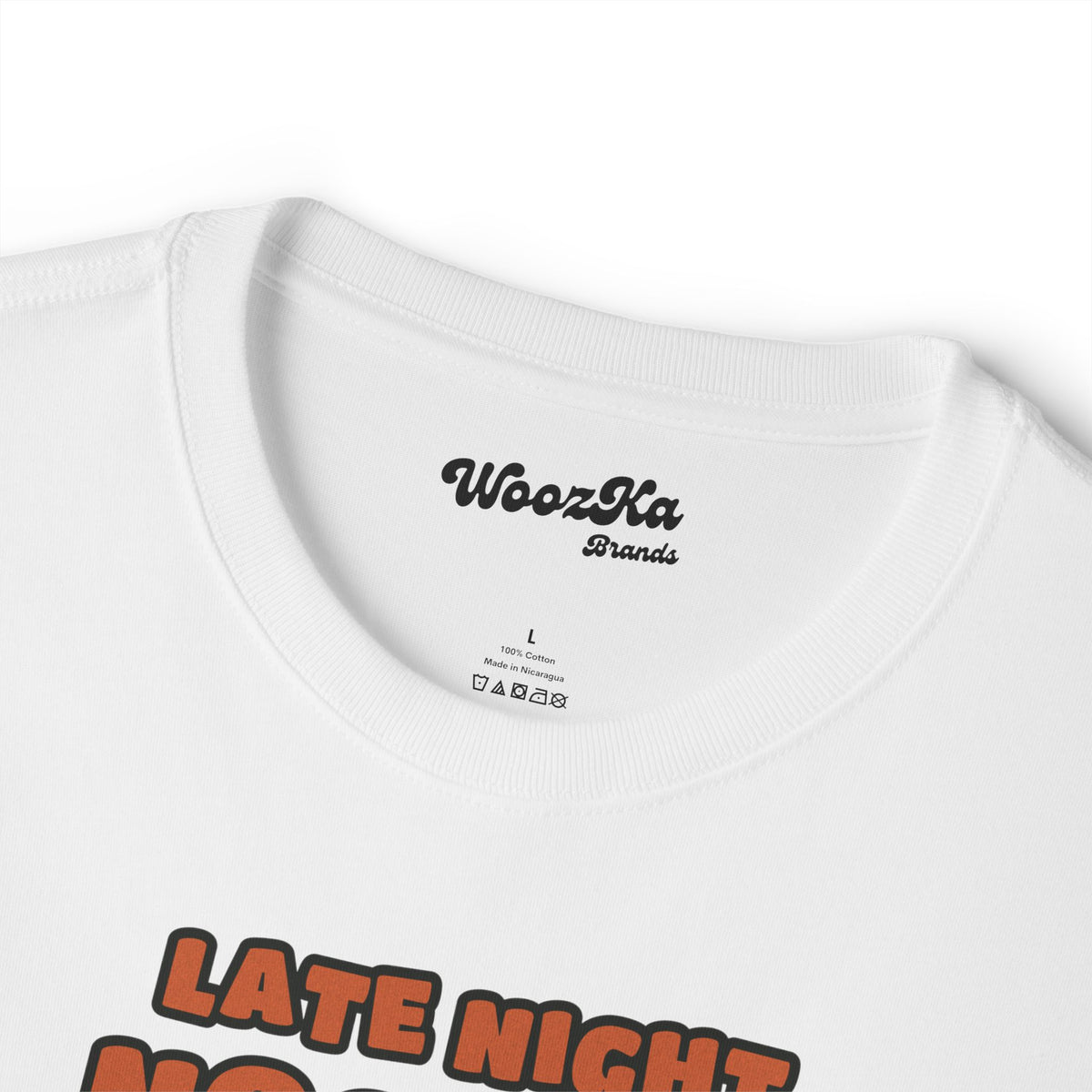 WoozKa Brands Late Night Noodles Ghost Oversized Boxy T-Shirt, Front Print