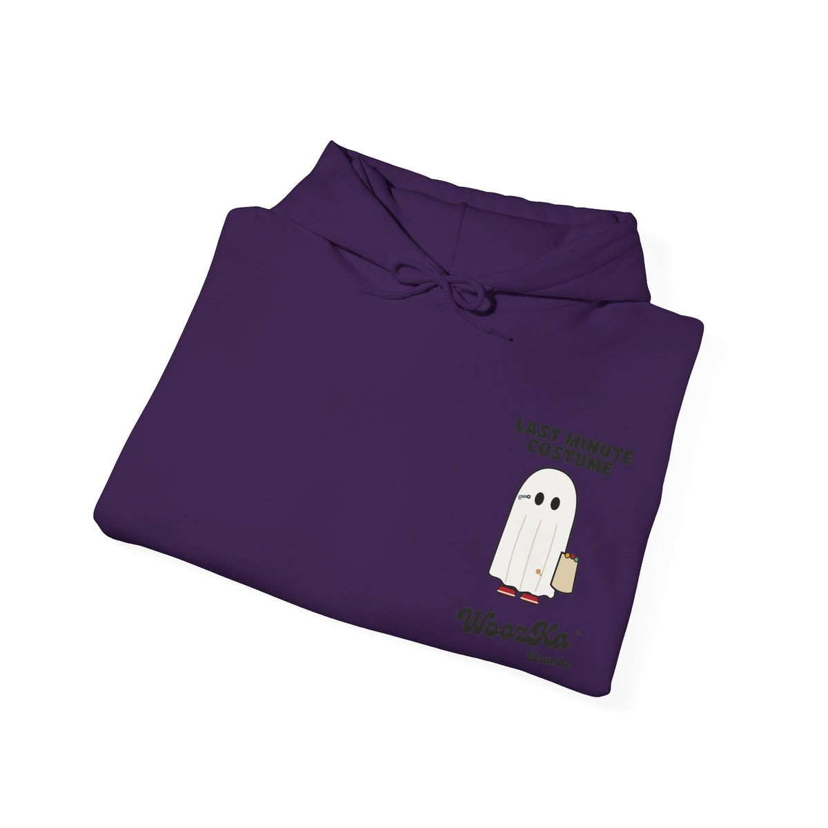 WoozKa Brands Lazy Halloween Costume Hoodie, Funny Ghost Wide Back Print