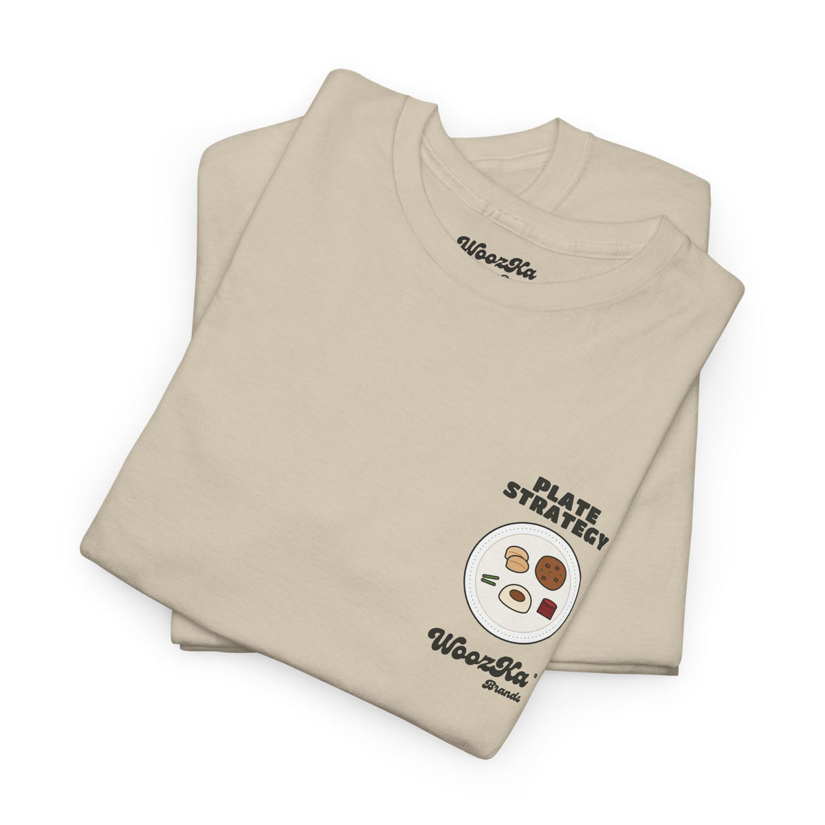 WoozKa Brands Funny Thanksgiving T-Shirt, Turkey Dinner Plate Back Print