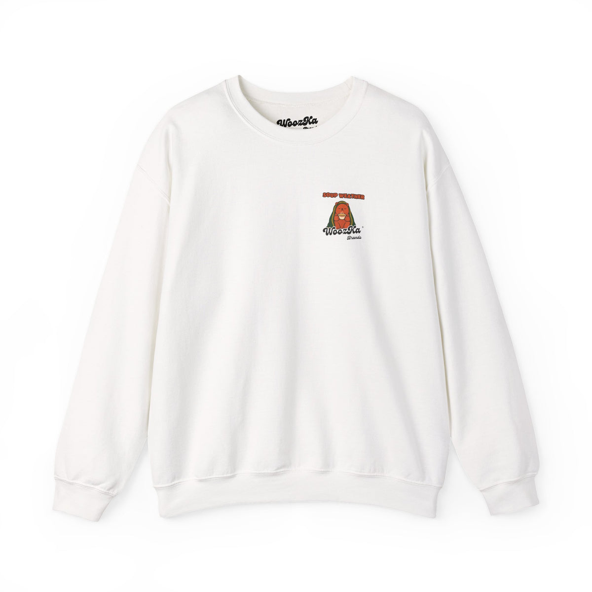 WoozKa Brands Soup Weather Bear Crewneck Sweatshirt, Front and Back Graphic