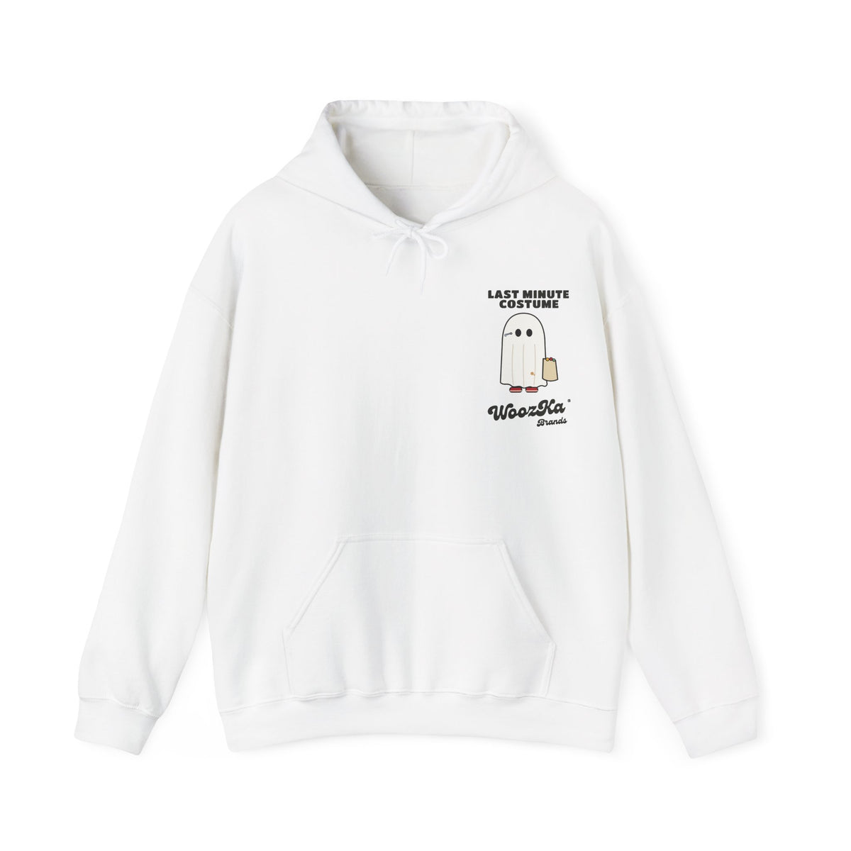 WoozKa Brands Lazy Halloween Costume Hoodie, Funny Ghost Sheet Back Print