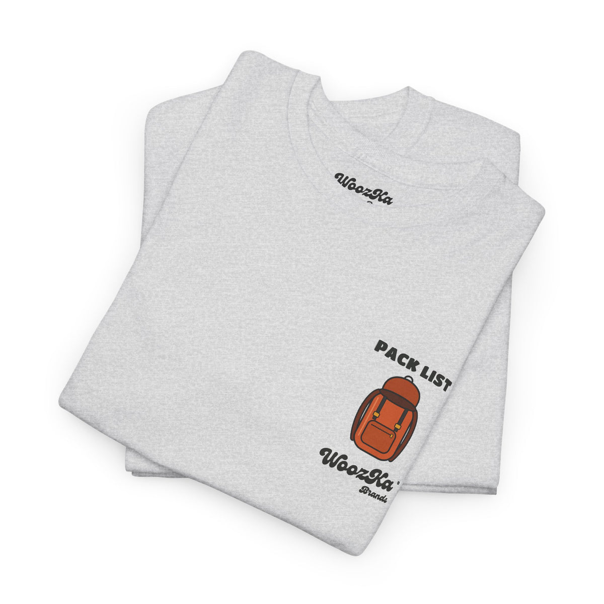 WoozKa Brands Hiking T-Shirt, Backpacking Gear List Back Print