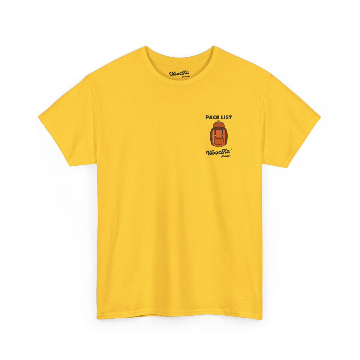 WoozKa Brands Hiking T-Shirt, Backpacking Gear List Back Print