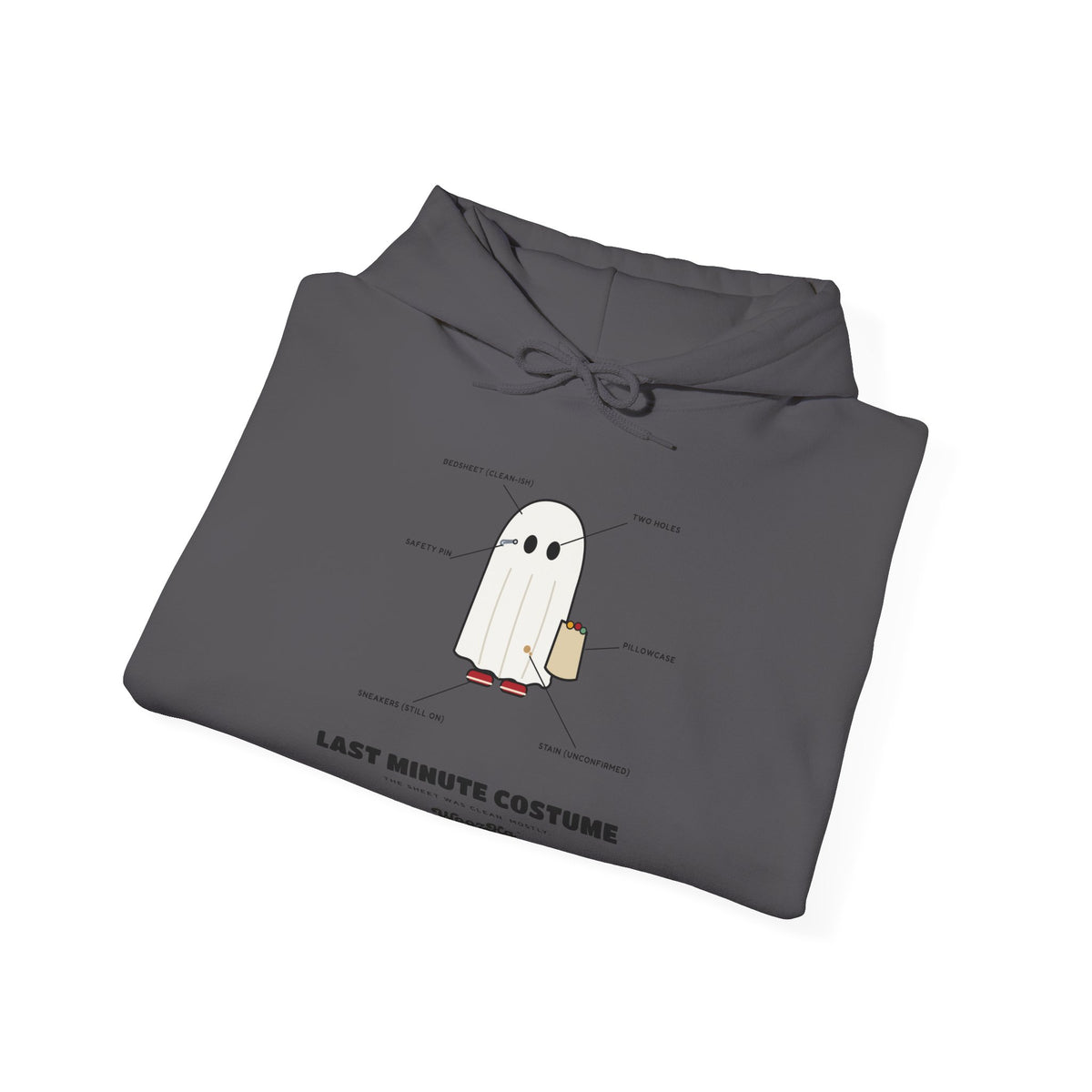 WoozKa Brands Lazy Halloween Costume Hoodie, Funny Ghost Sheet Front Print