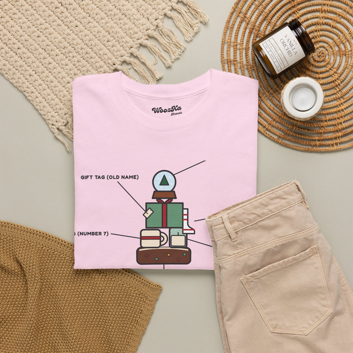 WoozKa Brands Funny Christmas T-Shirt, Regift Office Party Front Print