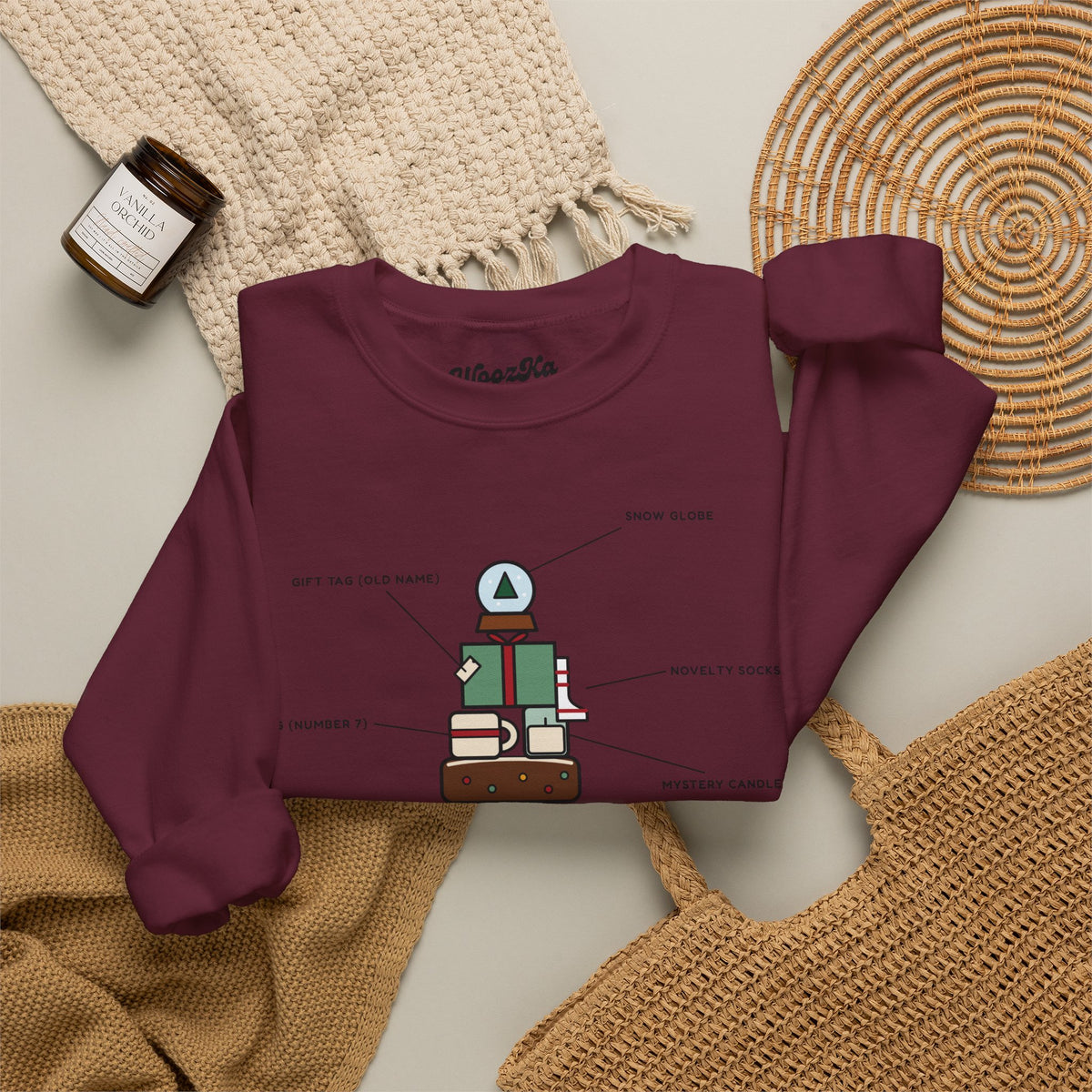 WoozKa Brands Funny Christmas Sweatshirt, Regift Office Party Front Print