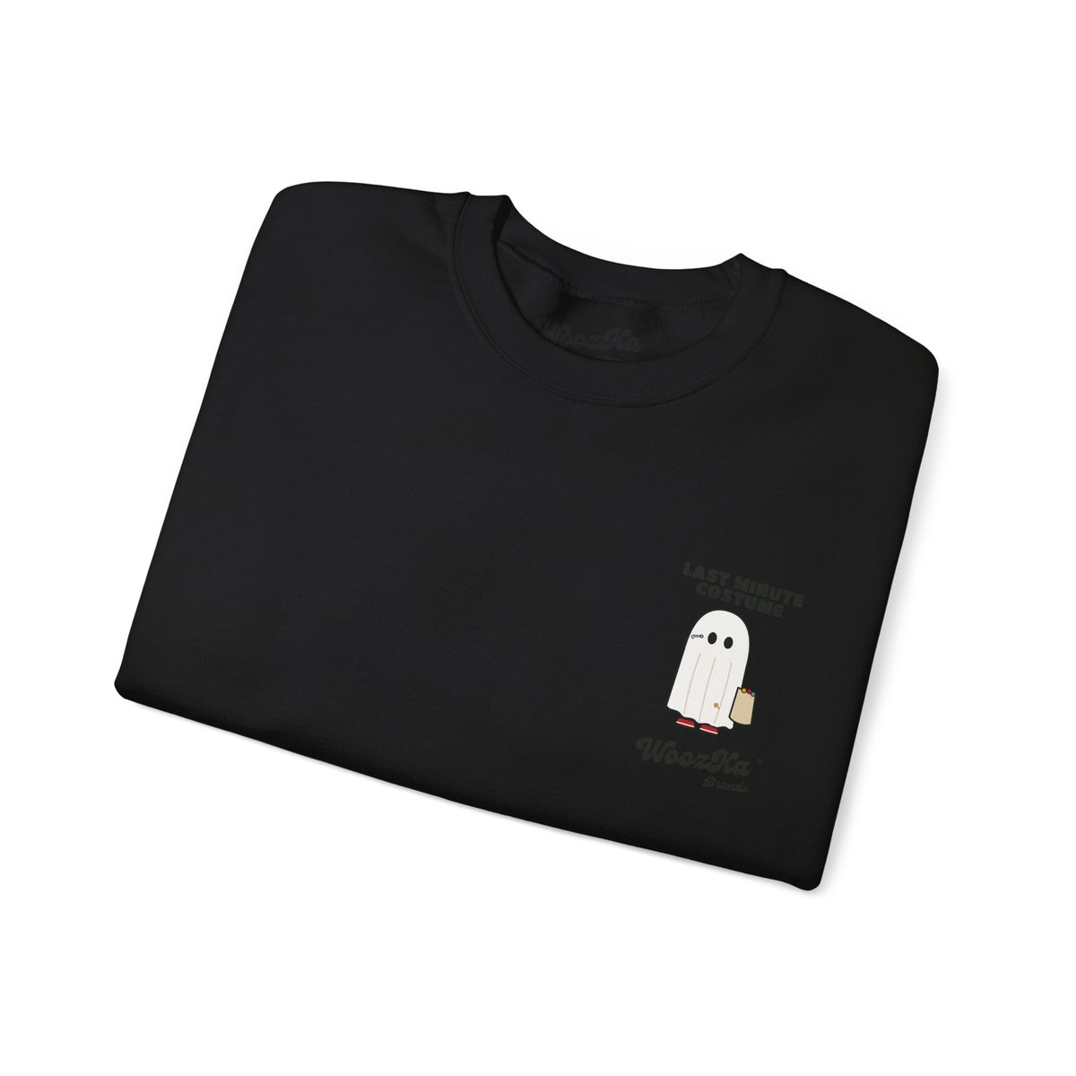 WoozKa Brands Lazy Halloween Costume Sweatshirt, Funny Ghost Back Print