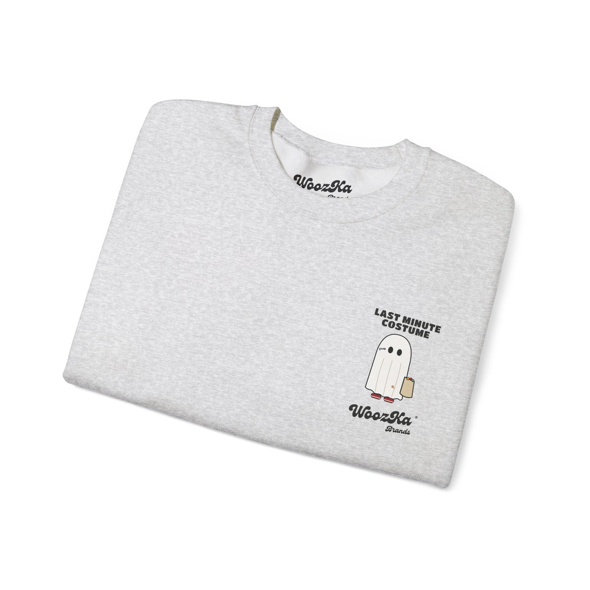 WoozKa Brands Lazy Halloween Costume Sweatshirt, Funny Ghost Back Print