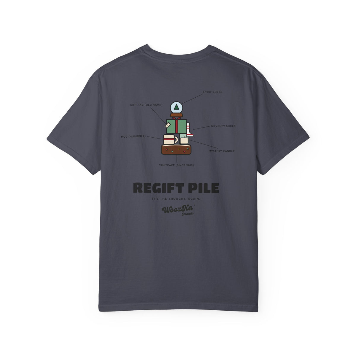WoozKa Brands Funny Christmas Heavyweight Tee, Regift Office Back Print