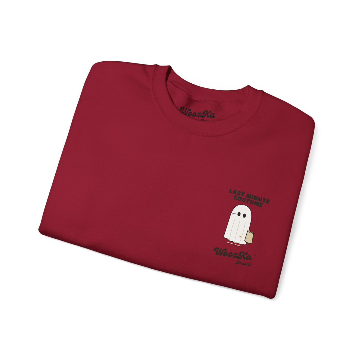 WoozKa Brands Lazy Halloween Costume Sweatshirt, Funny Ghost Back Print