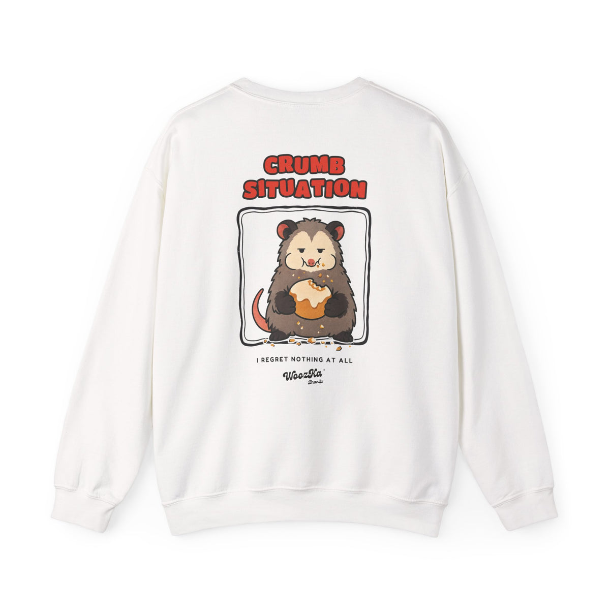 WoozKa Brands Crumb Situation Opossum Crewneck Sweatshirt, Two-Sided