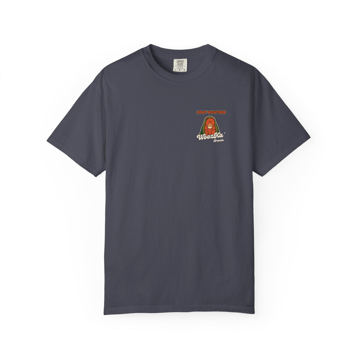 WoozKa Brands Soup Weather Bear Garment-Dyed T-Shirt, Two-Sided Graphic