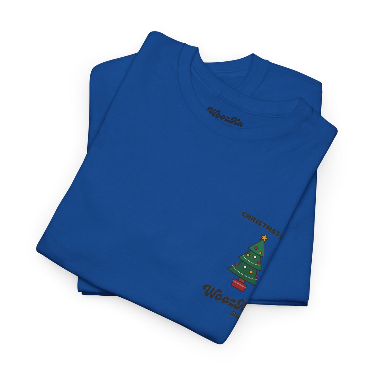 WoozKa Brands Cute Christmas Tree T-Shirt, Holiday List Back Print