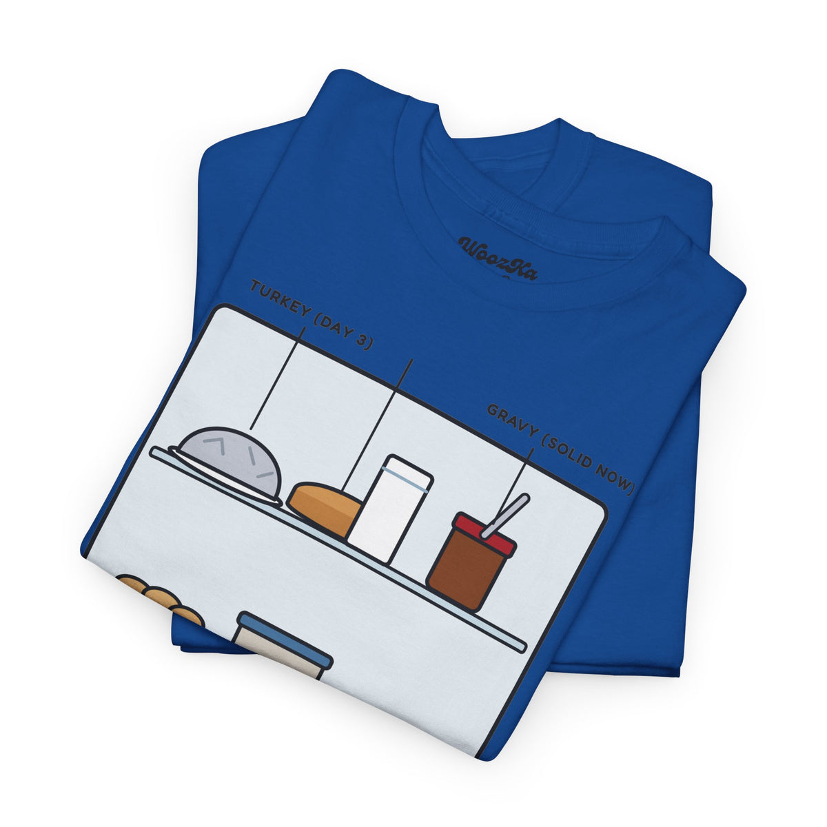 WoozKa Brands Funny Thanksgiving Leftovers T-Shirt, Turkey Pie Front Print