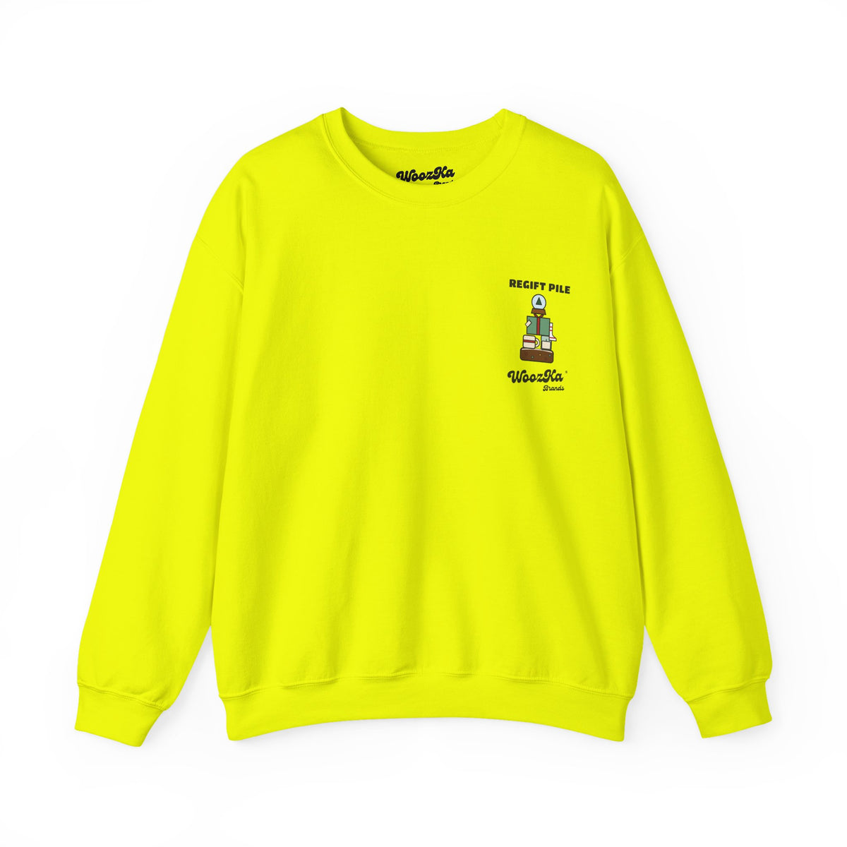 WoozKa Brands Funny Christmas Sweatshirt, Regift Office Party Back Print