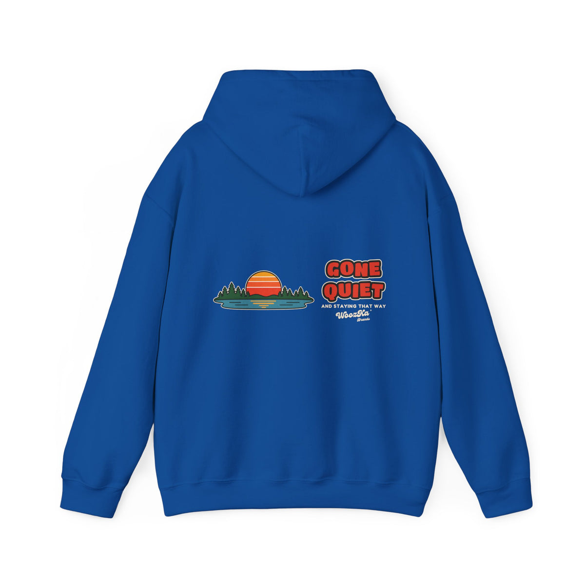 WoozKa Brands Retro Sunset Lake Hoodie, Nature Outdoors Wide Back Print