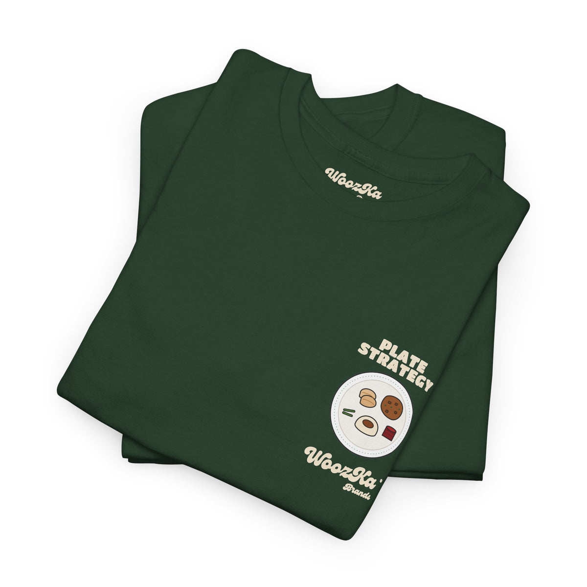 WoozKa Brands Funny Thanksgiving T-Shirt, Turkey Dinner Plate Back Print