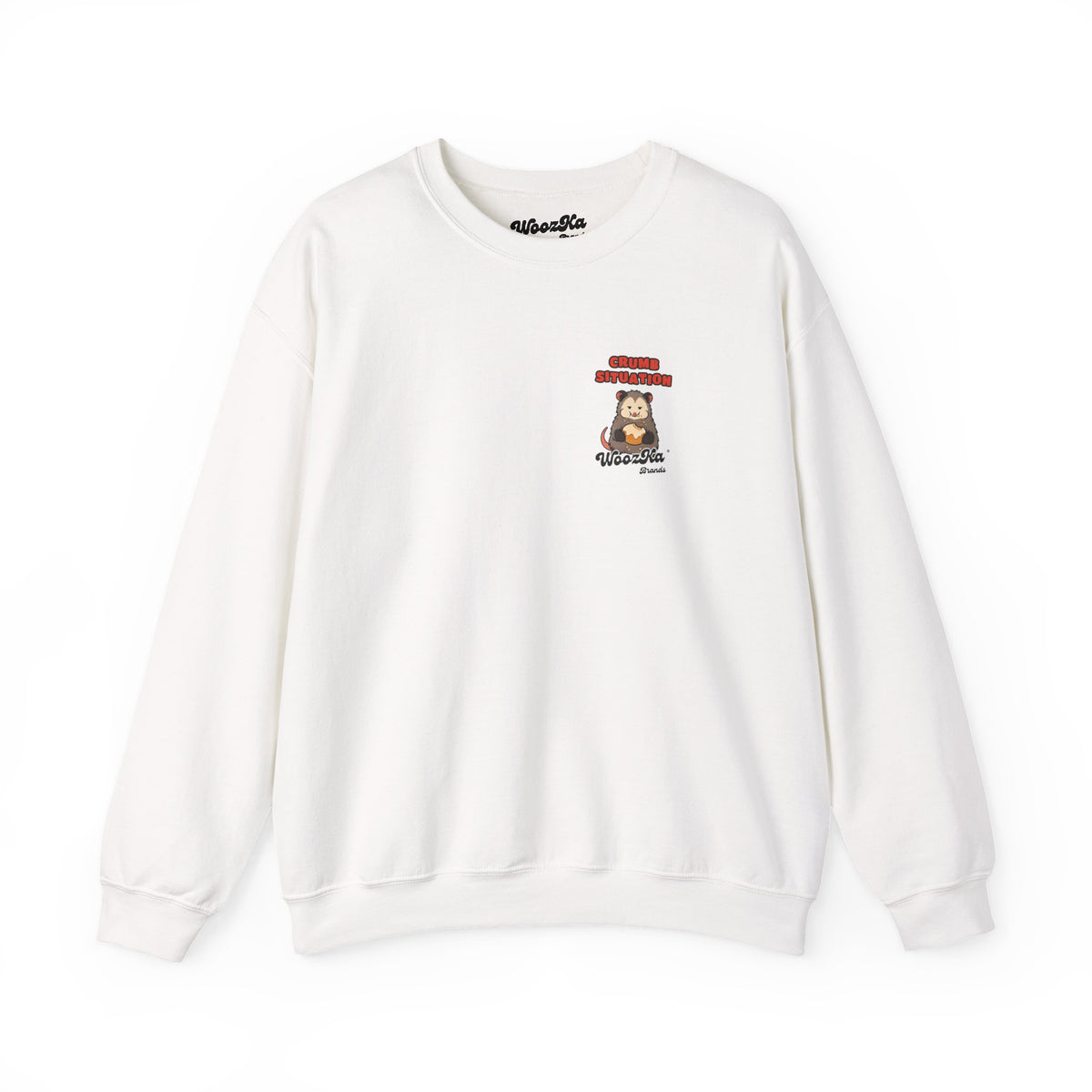 WoozKa Brands Crumb Situation Opossum Crewneck Sweatshirt, Two-Sided