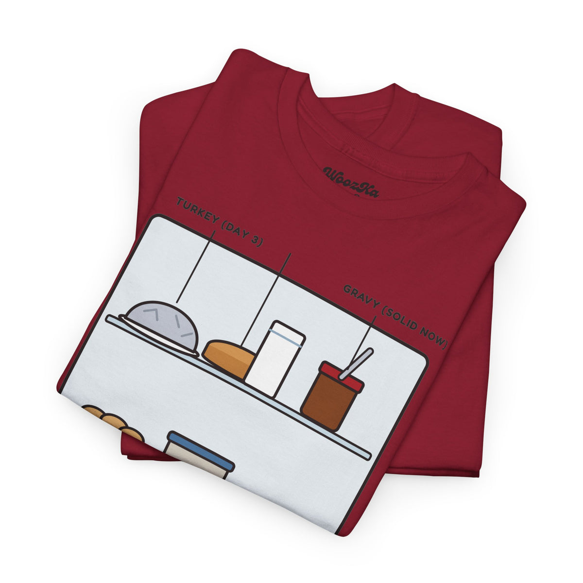 WoozKa Brands Funny Thanksgiving Leftovers T-Shirt, Turkey Pie Front Print