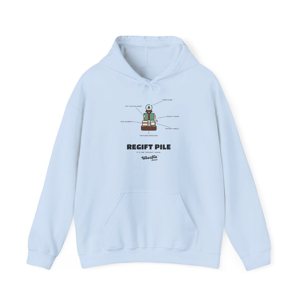 WoozKa Brands Funny Christmas Hoodie, Regift Office Party Front Print