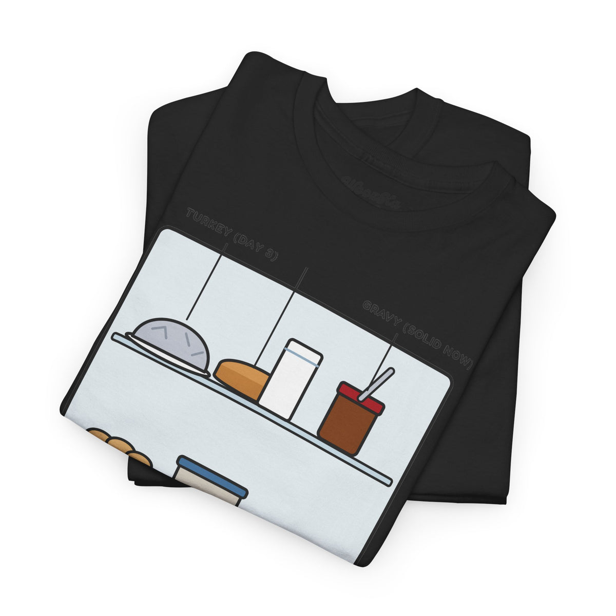 WoozKa Brands Funny Thanksgiving Leftovers T-Shirt, Turkey Pie Front Print
